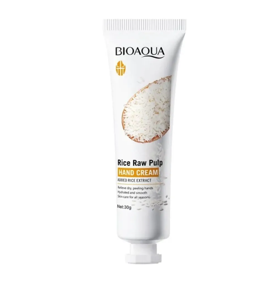 BIOAQUA CREMA DE MANOS CON EXTRACTO DE ARROZ 30G